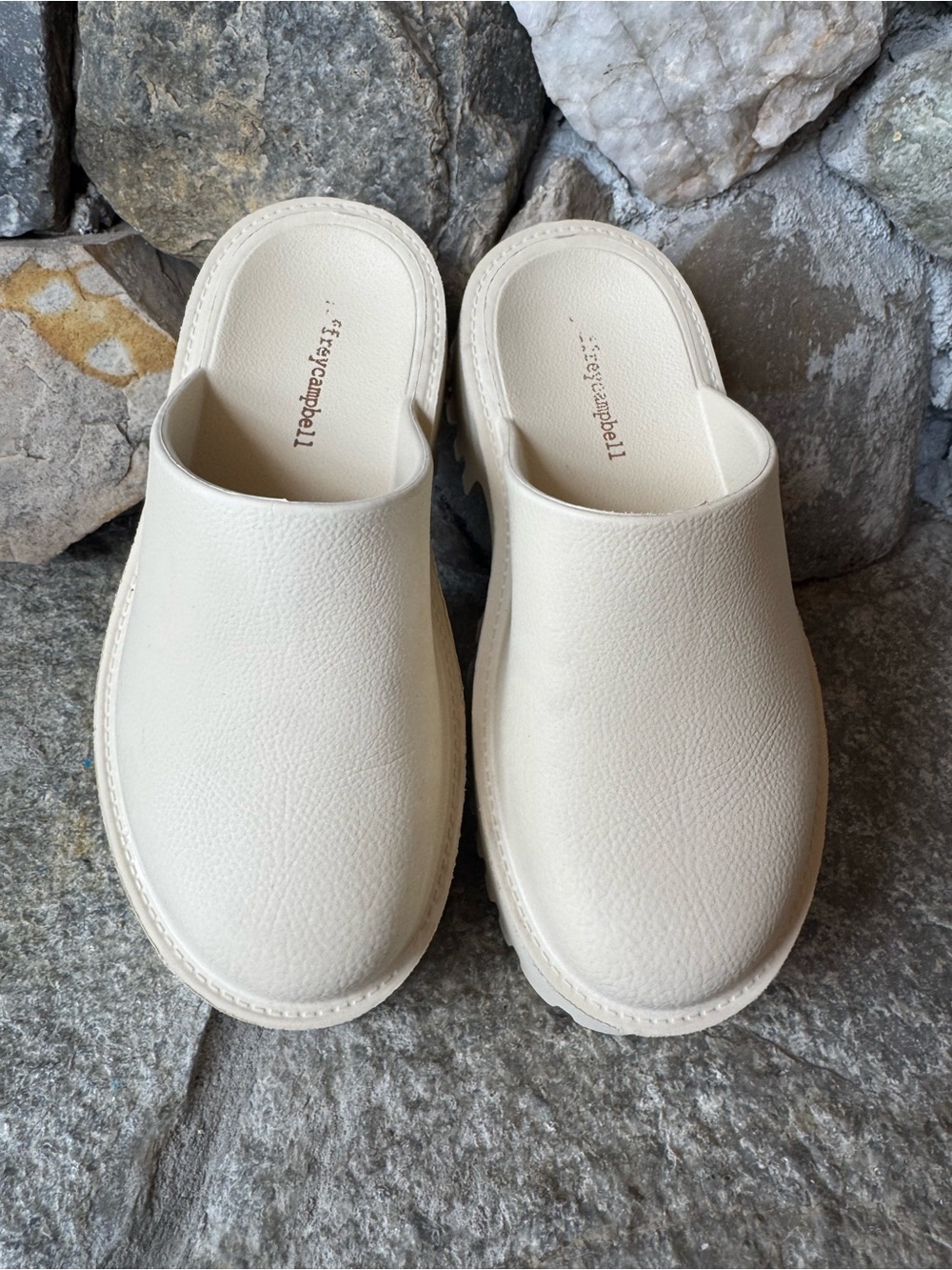 Jeffrey Campbell Ecru Clogge Platform Clog Sliders Mules Size 7/38 - Picture 4 of 12
